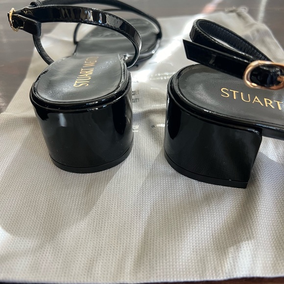 New W/Out tags-Stuart Weitzman Black patent sandal. Sz 9 - Picture 4 of 6